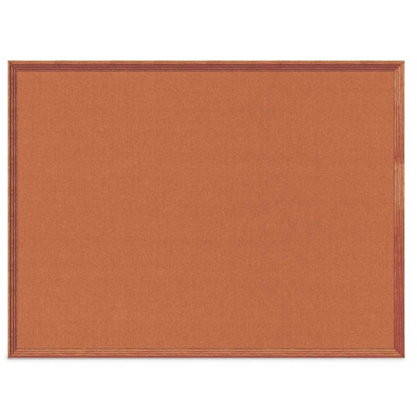 United Visual Products Decor Wood Combo Board, 60"x48", Cherry/White Porcelain & Burgundy UV704DEFAB-CHERRY-WHTPORC-DBURGU - main